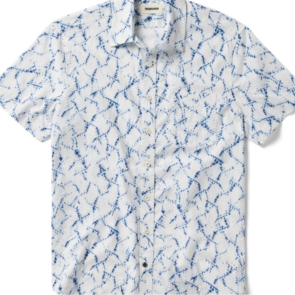Taylor Stitch | White and Blue Patterned Casual Shirt